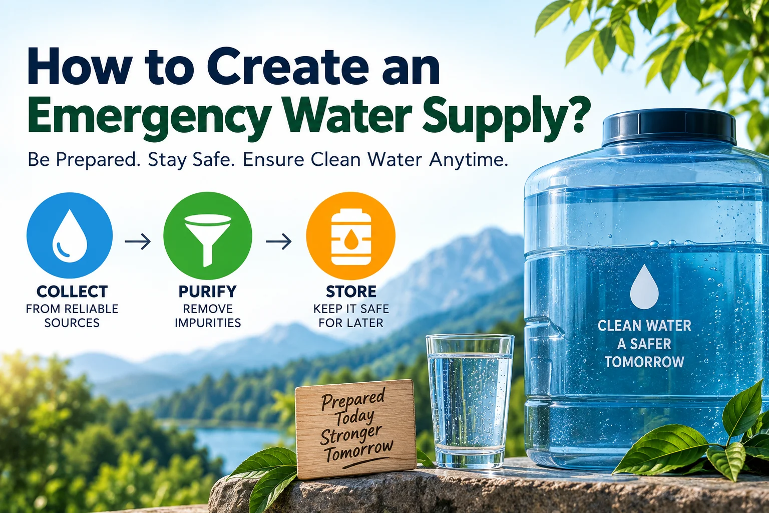 How to create an emergency water supply: collect, purify, and store
